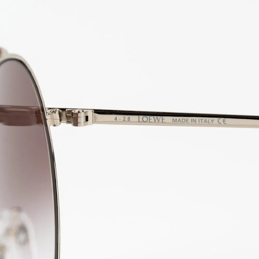Loewe Women Sunglasses LW40005U 33G Red Leather Brown Gradient Pilot BRAND NEW